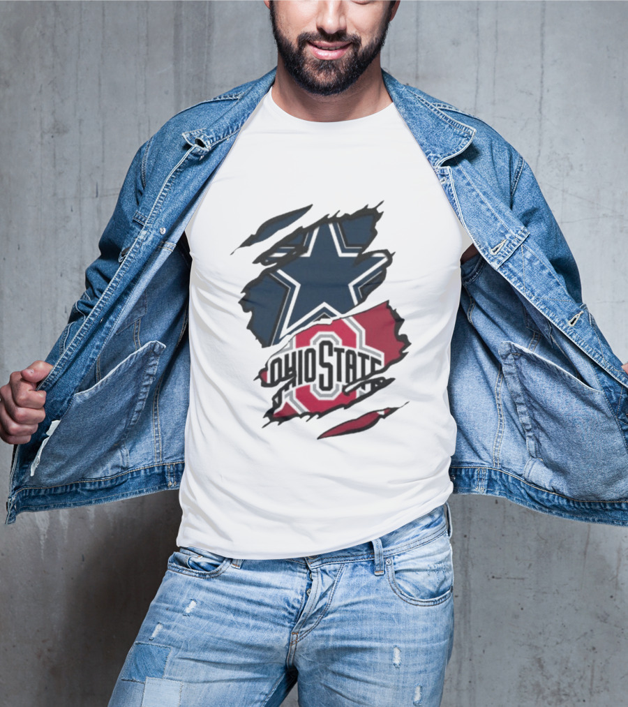 Dallas Cowboys Ohio State Buckeyes Men's Dual Rip T-Shirt
