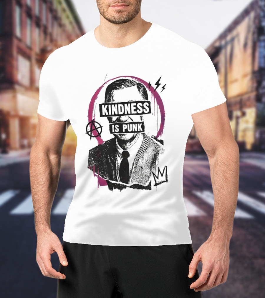 Fred Rogers Kindness Is Punk Anarchy Crown Lightning Bolt T-Shirt