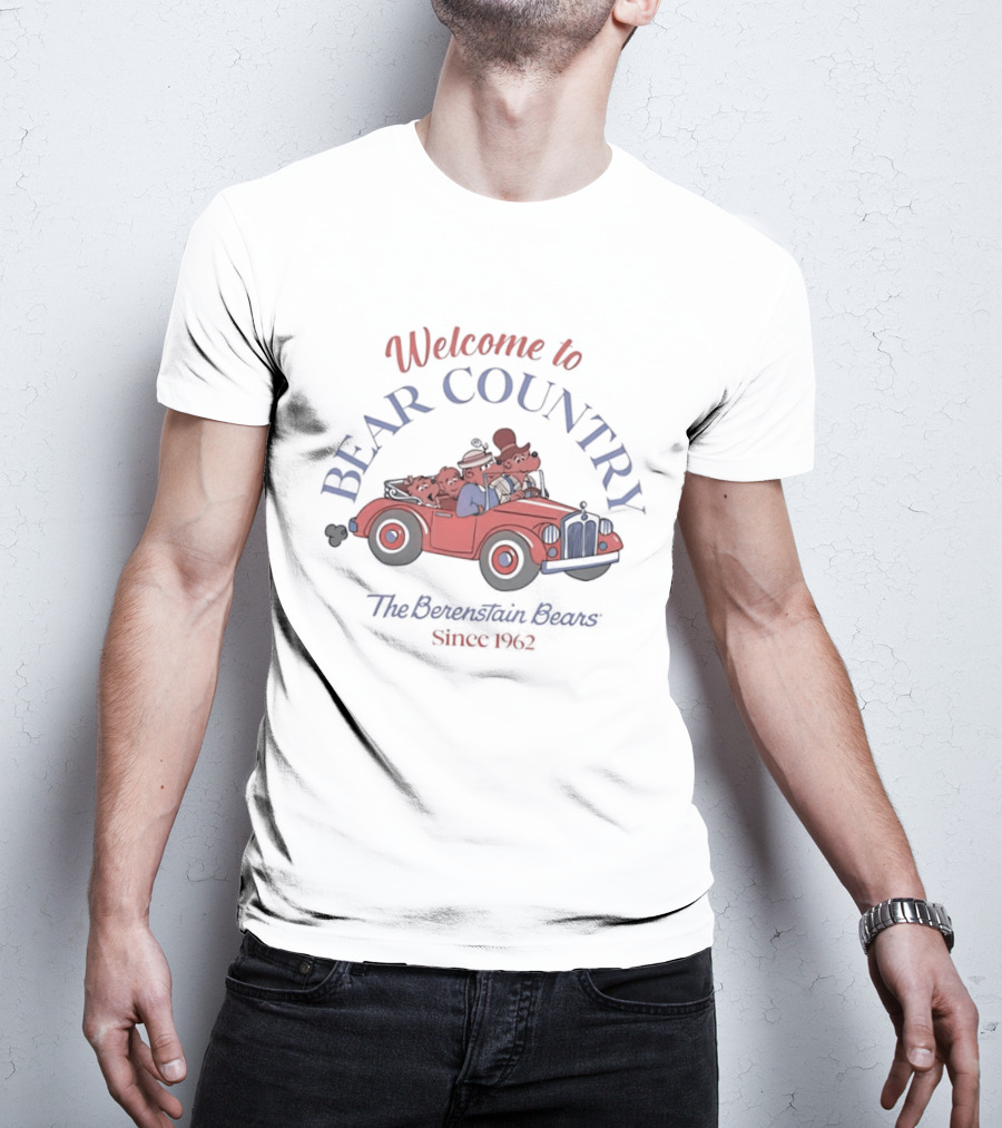 Welcome To Bear Country The Berenstain Bears Since 1962 Red Car Family T-Shirt