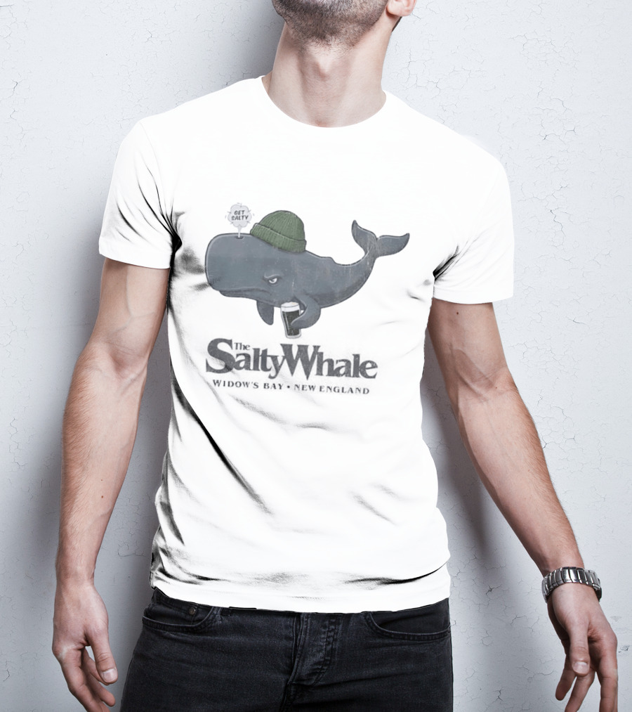 Get Salty Whale New England Beer Drinker Nautical Widows Bay T-Shirt