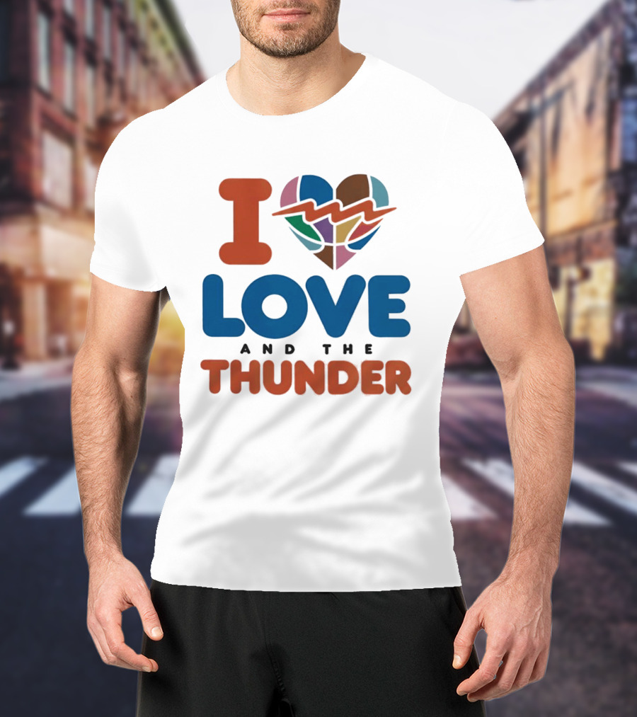 I Love Heart And The Thunder Oklahoma City Thunder NBA Team Basketball T-Shirt