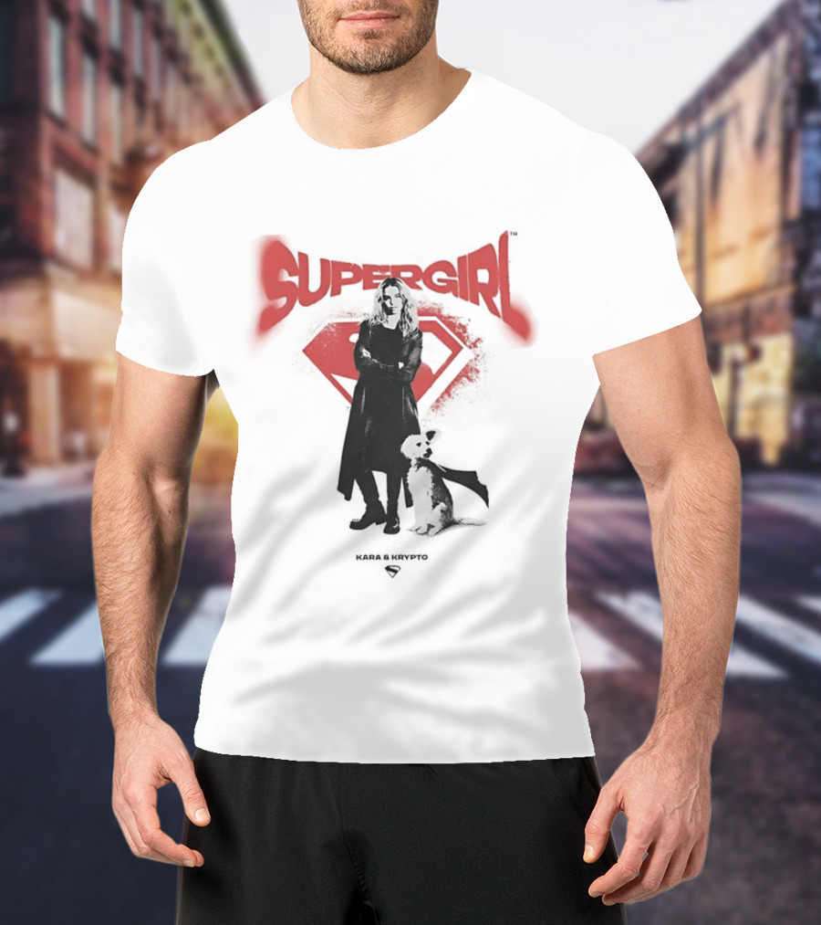 Supergirl Kara And Krypto Superman Shield DC Comics T-Shirt