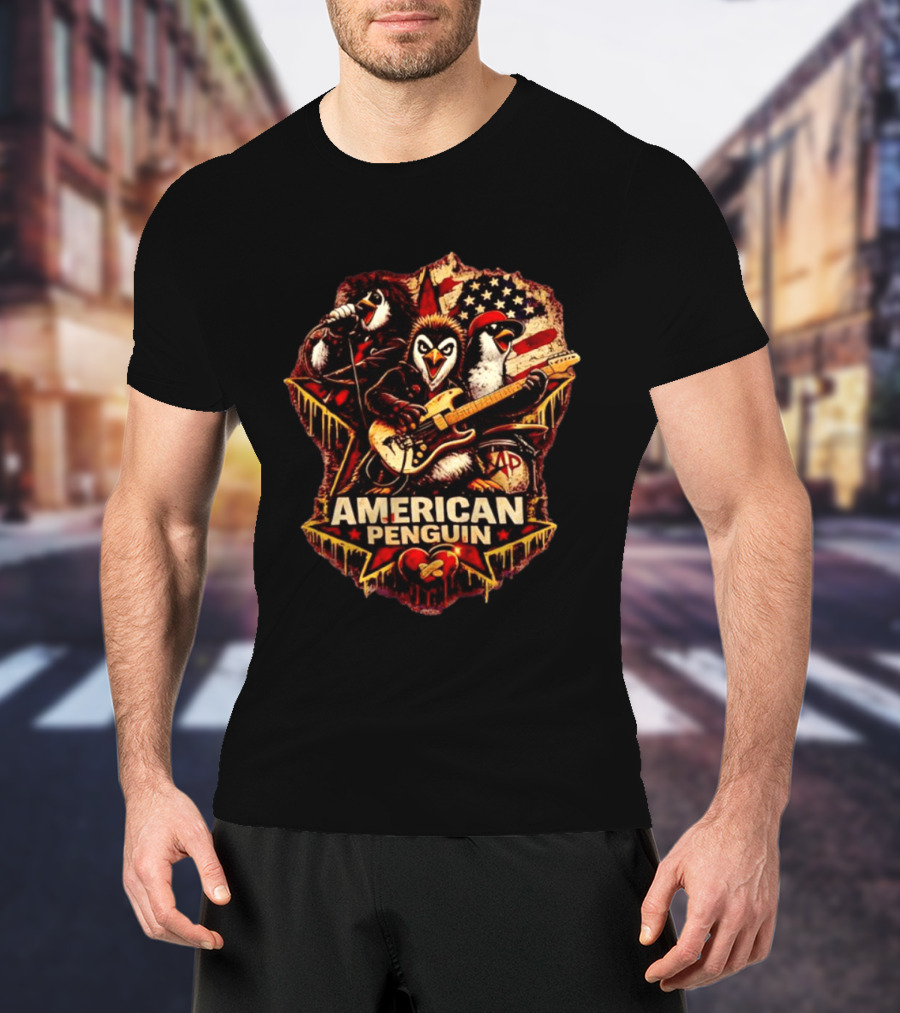American Penguin Rock Band Stars And Stripes T-Shirt