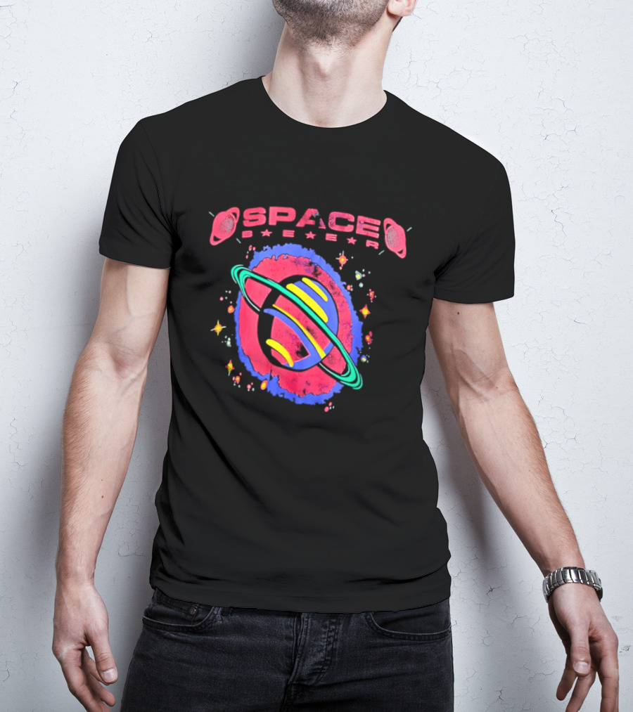 Space Baer Saturn Planet Cosmic Stars Aesthetic Universe 2026 T-Shirt