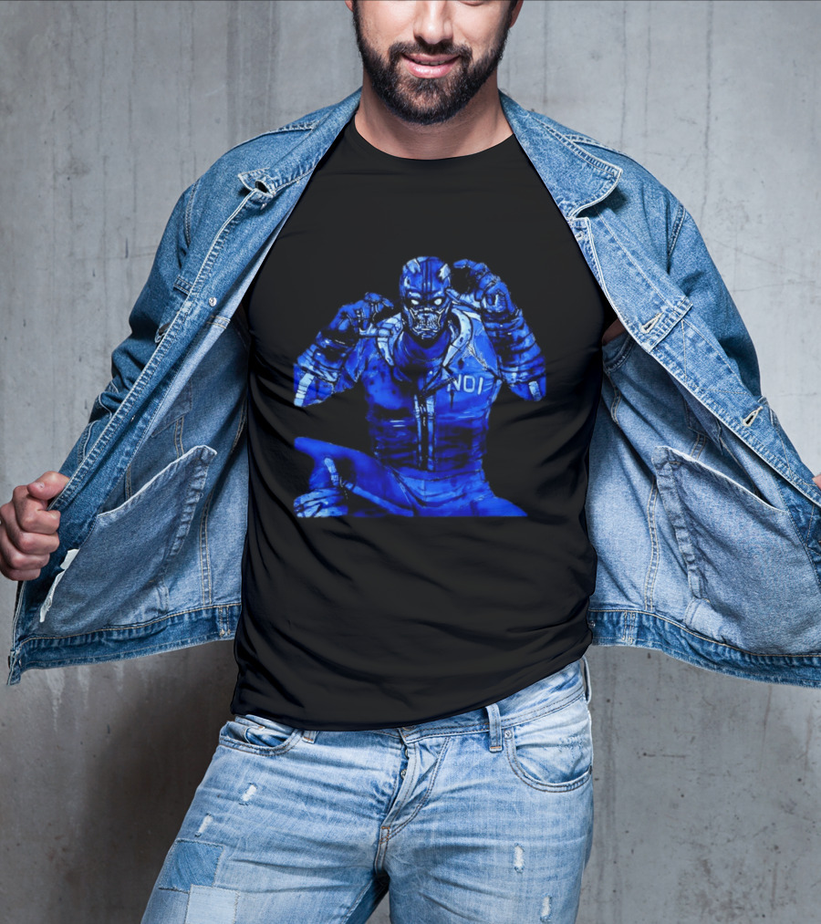 Cyberpunk Demon NDI Blue Warrior T-Shirt