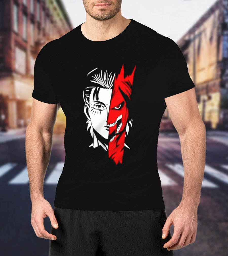 Eren Yeager Attack Titan Split Face The Rumbling 2026 Anime Manga T-Shirt