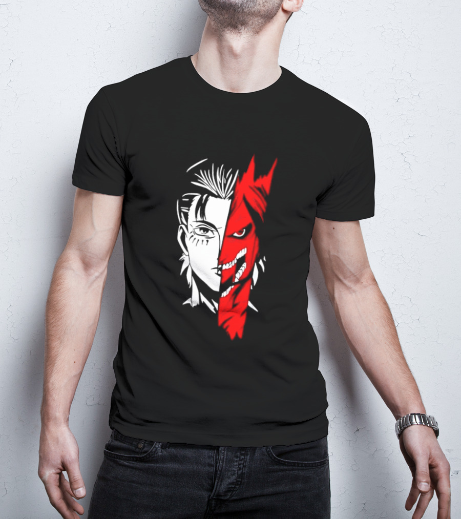 Eren Yeager Attack Titan Split Face The Rumbling 2026 Anime Manga T-Shirt
