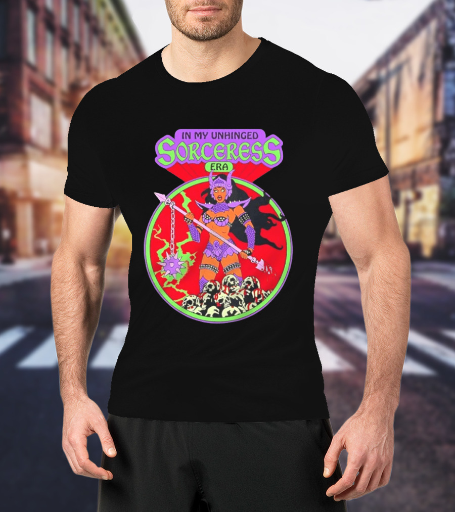 In My Unhinged Sorceress Era Warrior Witch Skulls T-Shirt
