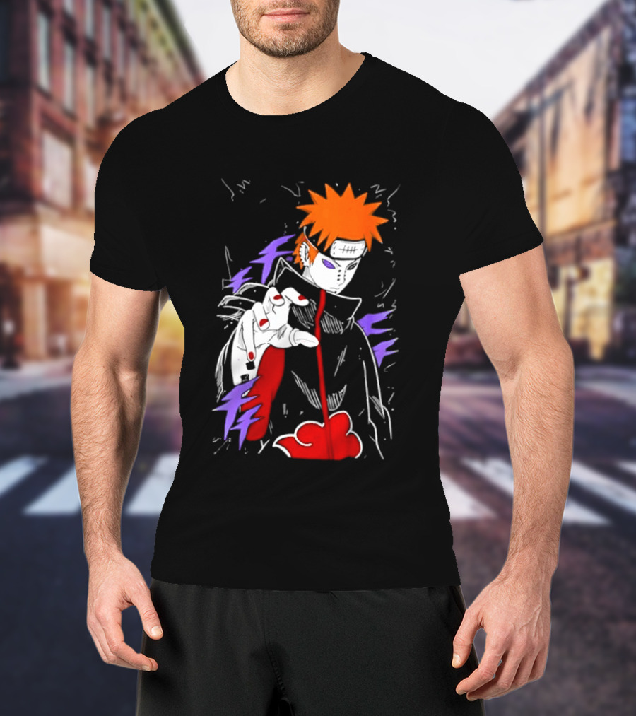 Naruto Shippuden Pain Akatsuki Rinnegan Almighty Push Anime 2026 Trend T-Shirt