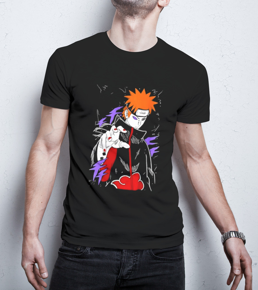 Naruto Shippuden Pain Akatsuki Rinnegan Almighty Push Anime 2026 Trend T-Shirt