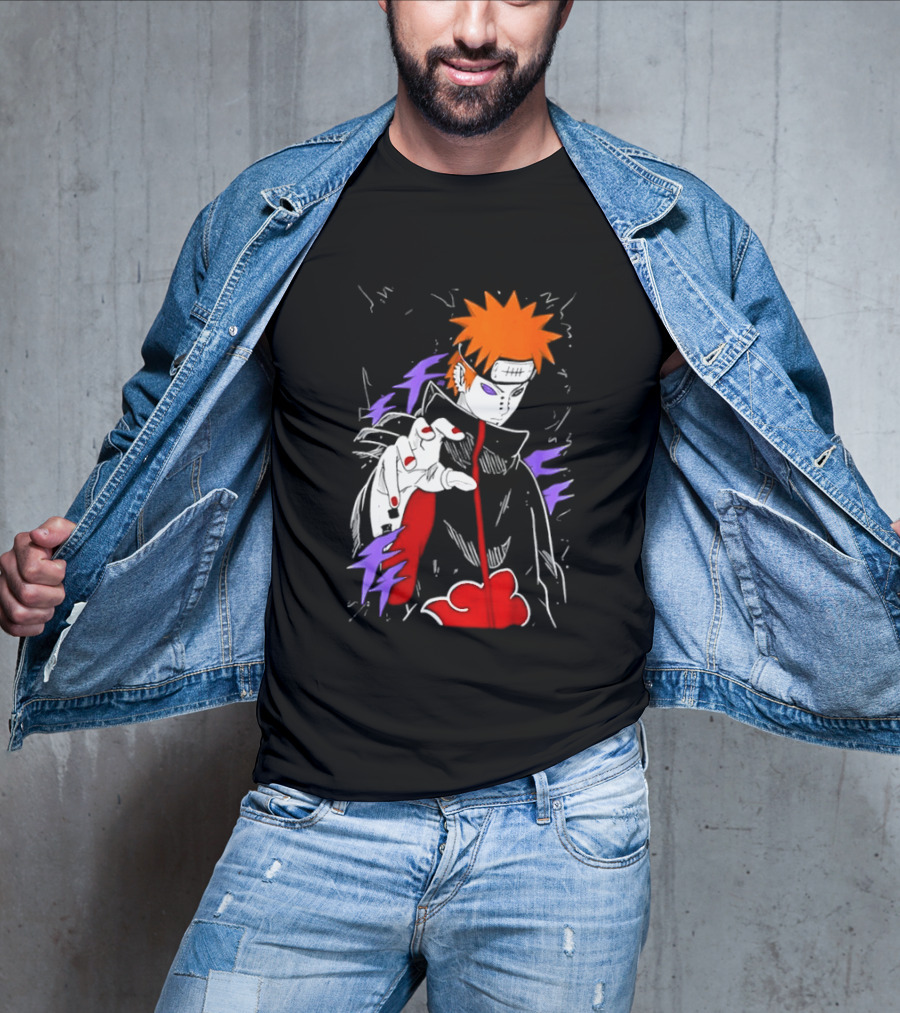 Naruto Shippuden Pain Akatsuki Rinnegan Almighty Push Anime 2026 Trend T-Shirt