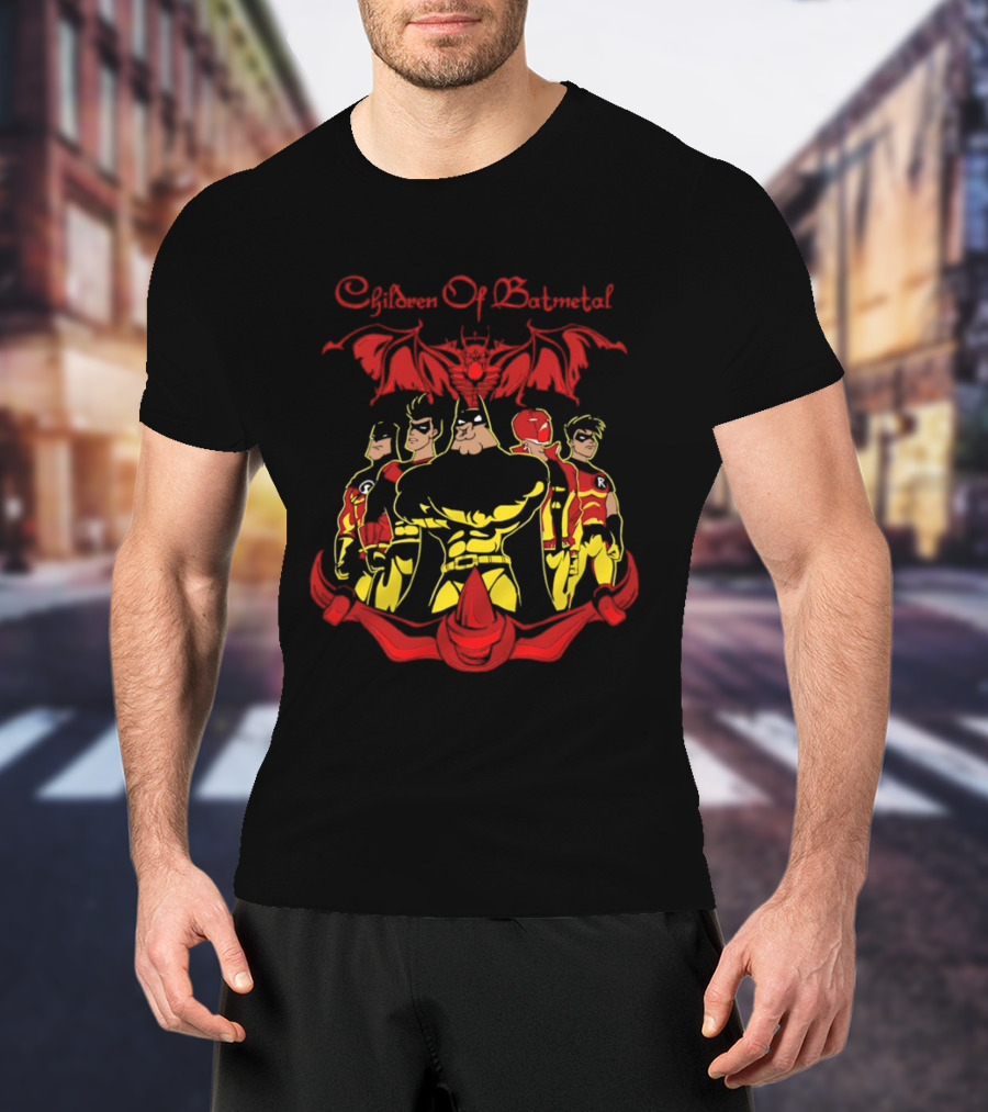 Children Of Batmetal Batman Robins Heavy Metal Characters Demonic Bat T-Shirt