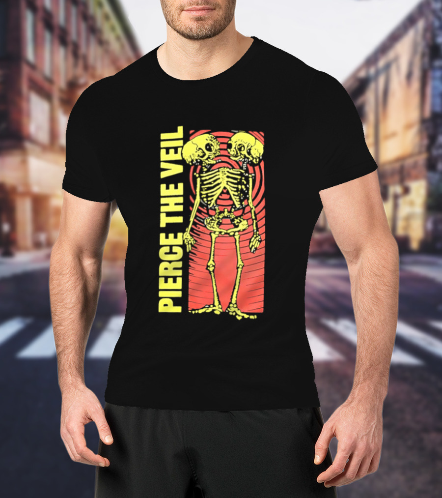Pierce The Veil Two Headed Skeleton Red Target 2026 T-Shirt