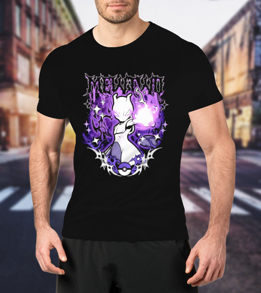 Gothic Mewtwo Psychic Legendary Pokemon T-Shirt