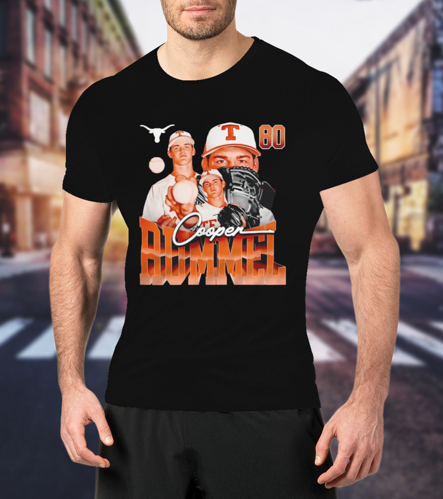 Texas Longhorns Cooper Rummel Baseball Collage 80 T-Shirt