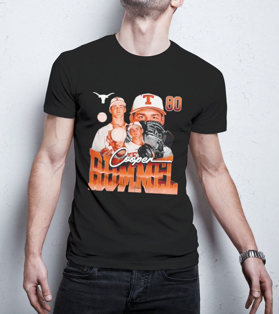 Texas Longhorns Cooper Rummel Baseball Collage 80 T-Shirt
