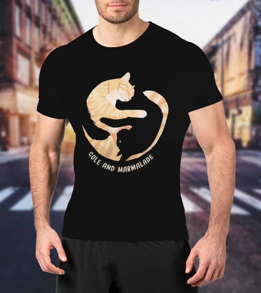 Cole And Marmalade Cats Yin Yang Pet Lovers Circle Harmony T-Shirt
