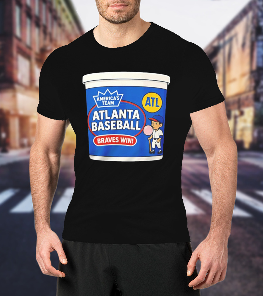 Braves Win America's Team Atlanta Baseball ATL Bubble Gum Crown T-Shirt