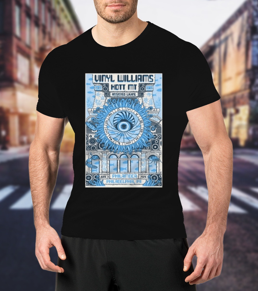 Vinyl Williams Hott MT Assisted Living PhilaMOCA Philadelphia PA June 3 2026 Tour T-Shirt
