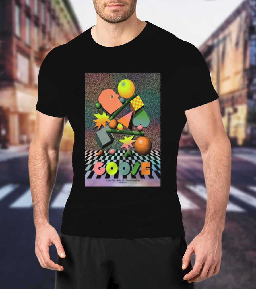 Goose 3 Juni 2026 Berlin Deutschland Festsaal Kreuzberg 3D Geometric Shapes Checkerboard T-Shirt
