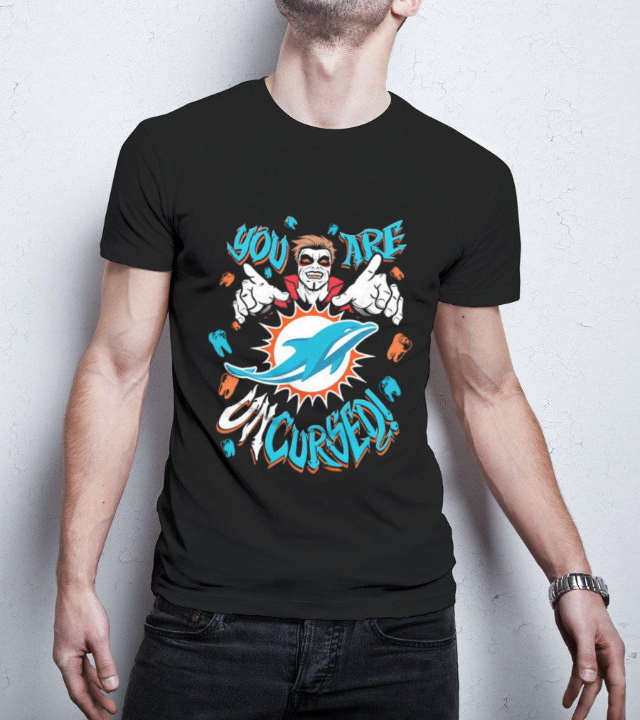 WWE Danhausen Miami Dolphins Collaboration You Are Uncursed T-Shirt