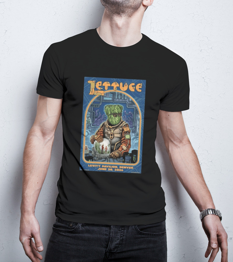 Lettuce Levitt Pavilion Denver June 20 2026 Cosmic Astronaut Scene T-Shirt