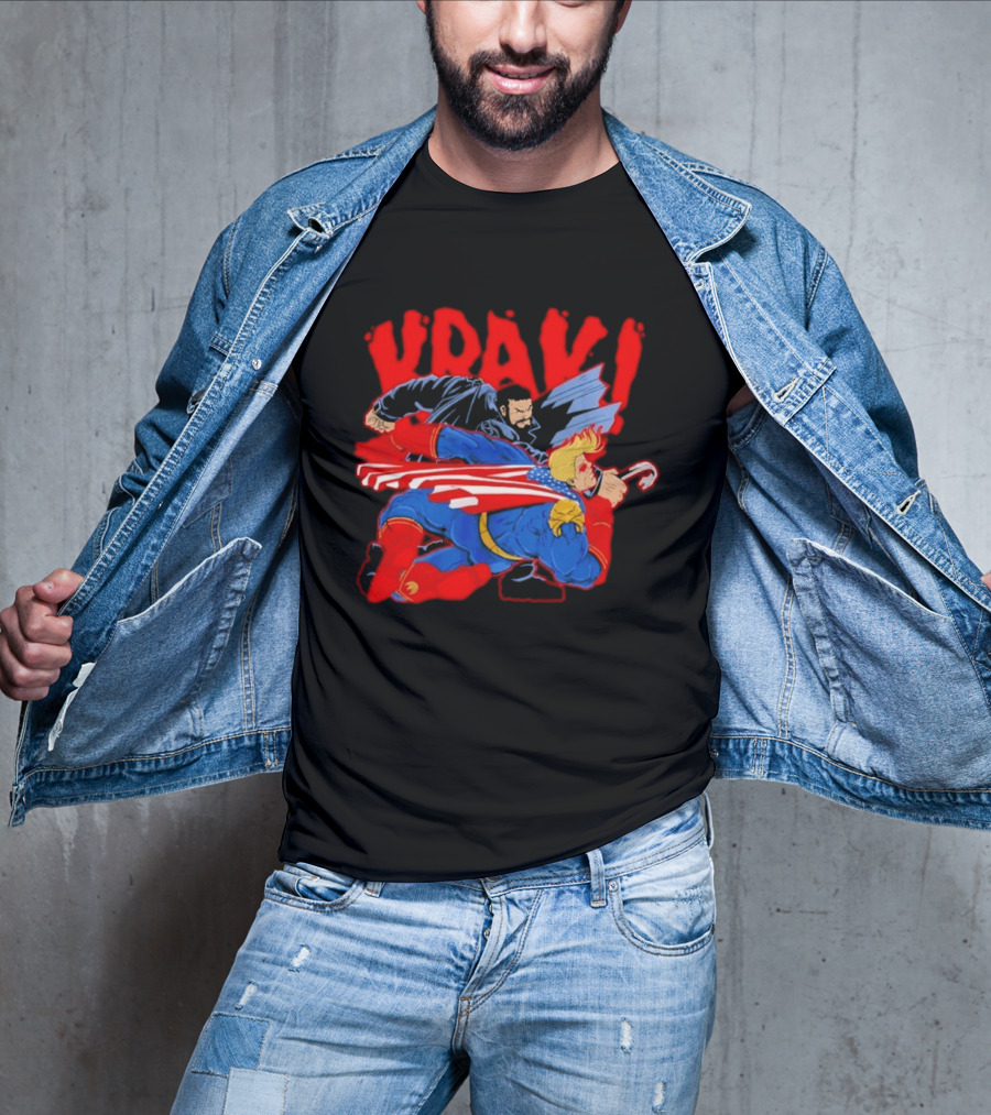 Billy Butcher Punching Homelander VRAK Comic Style Showdown T-Shirt