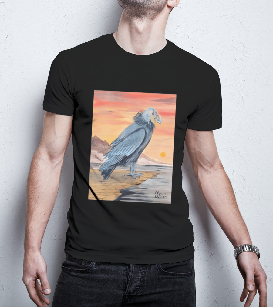 California Condor On Cliff Matt Starr Sunset Scene T-Shirt