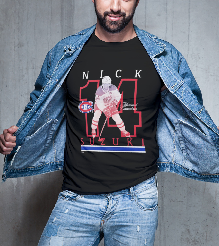 Nick Suzuki 14 Montreal Canadiens Captain Hockey T-Shirt