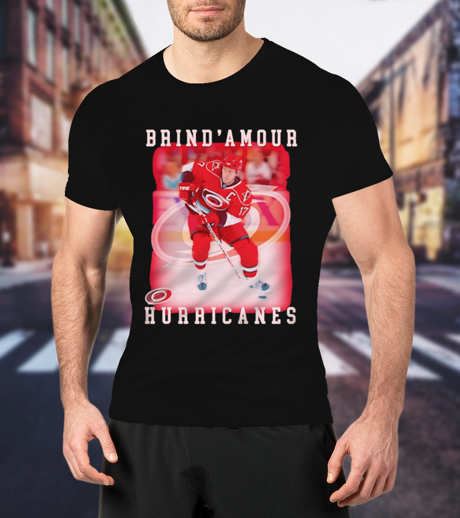 Brind'Amour Hurricanes Number 17 Captain Hockey Player T-Shirt