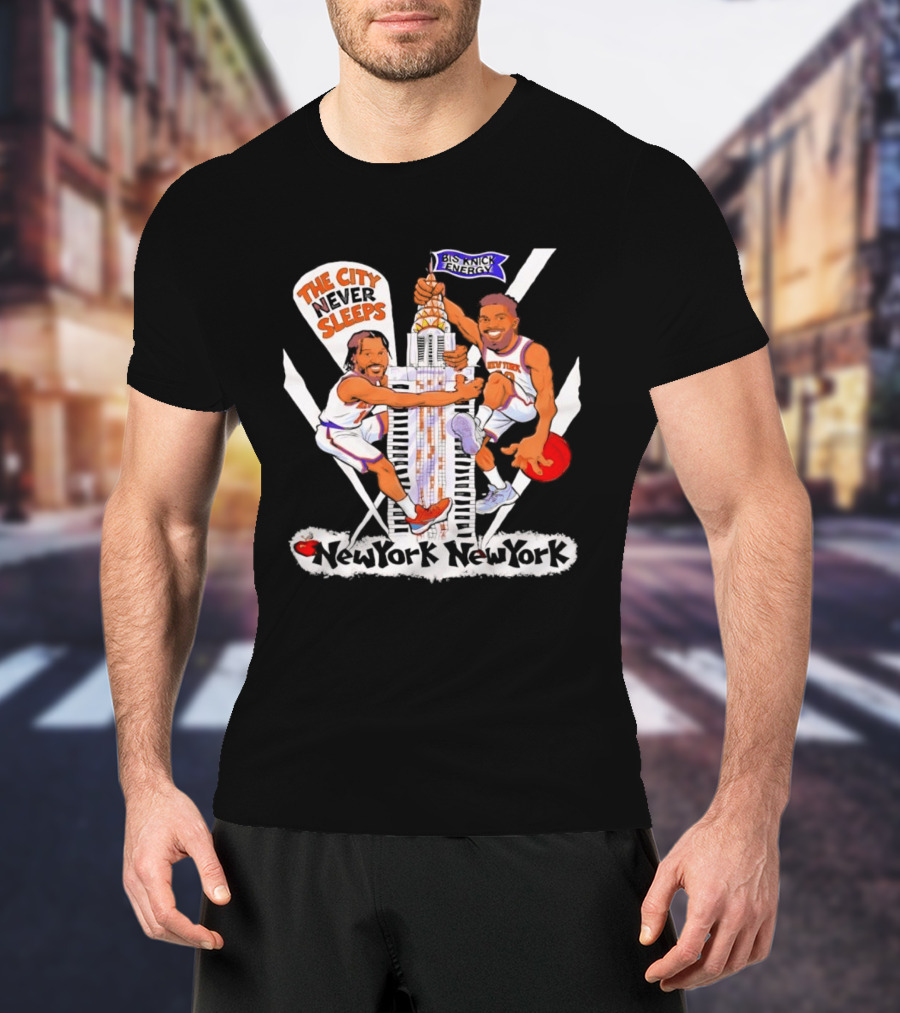 New York Knicks Jalen Brunson Josh Hart The City Never Sleeps Skyscraper Energy T-Shirt