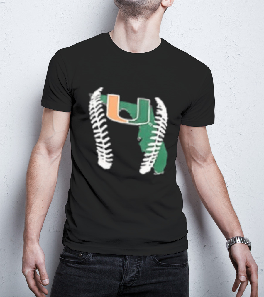 Miami Hurricanes U 2026 Baseball Orange Green T-Shirt