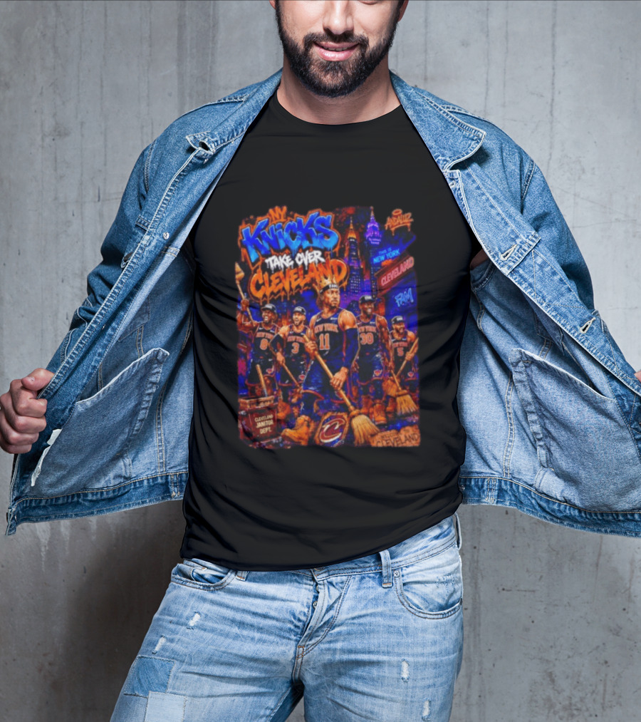New York Knicks Take Over Cleveland NBA Basketball Rivalry City Battle T-Shirt