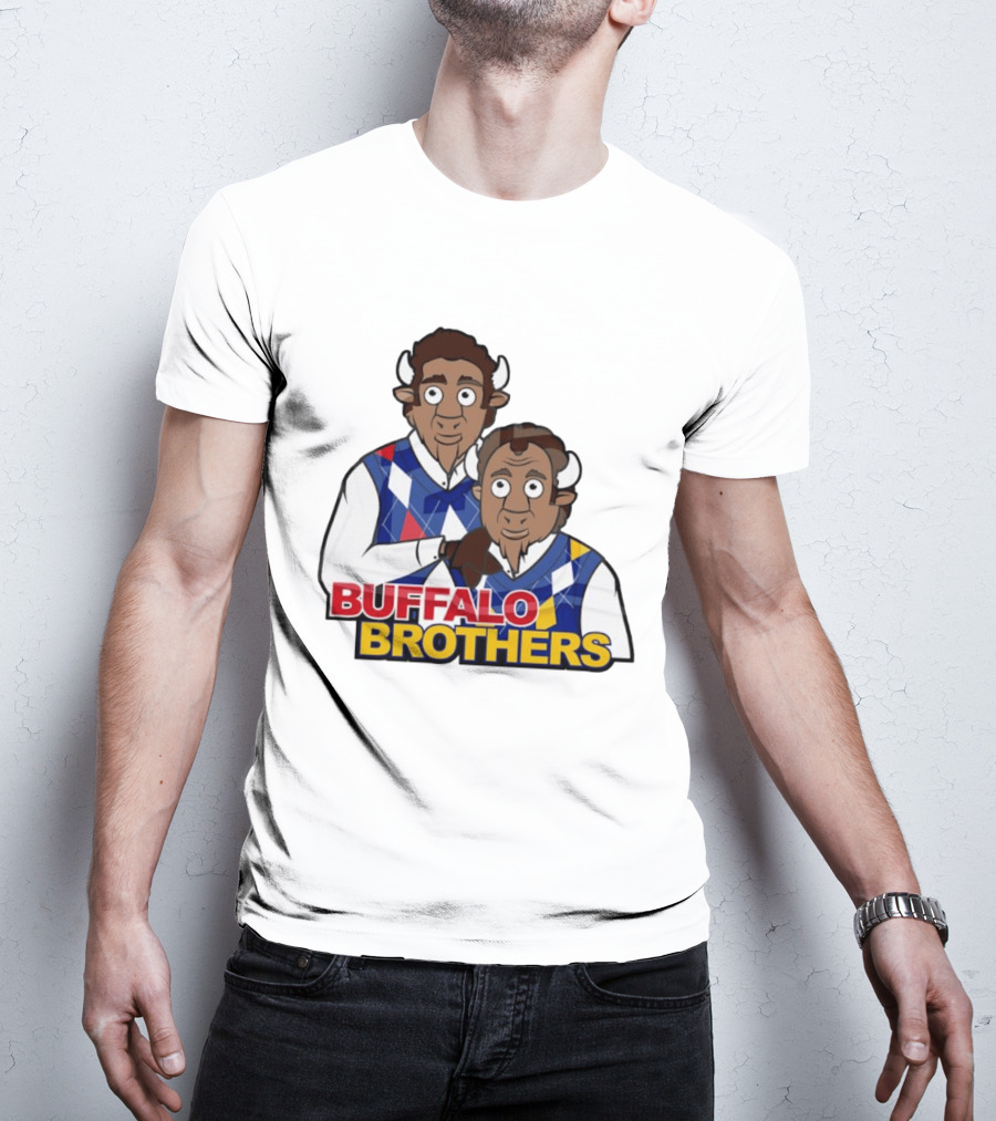 Buffalo Brothers Bison Characters Cartoon Duo T-Shirt