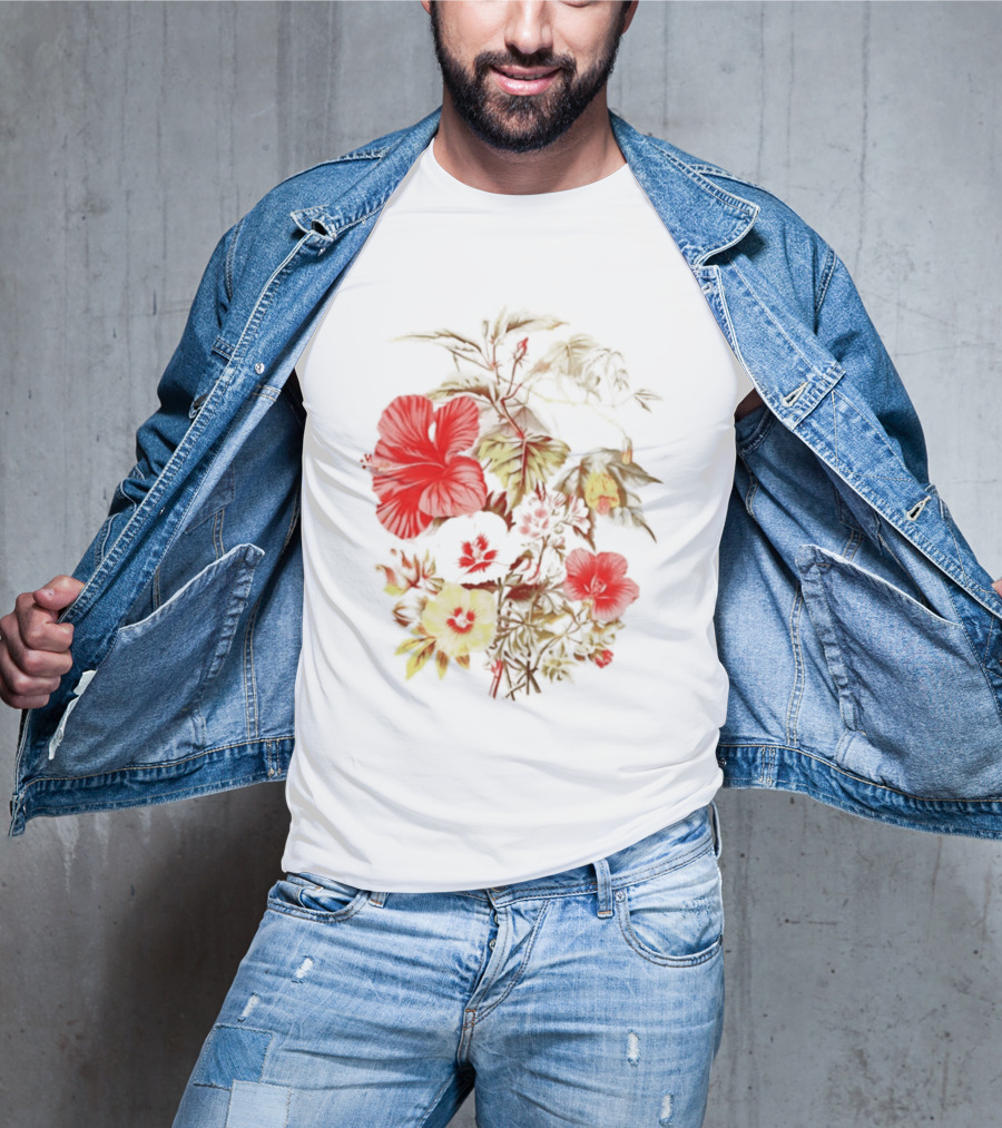 Hibiscus Mallow Cotton Floral Blossoms T-Shirt