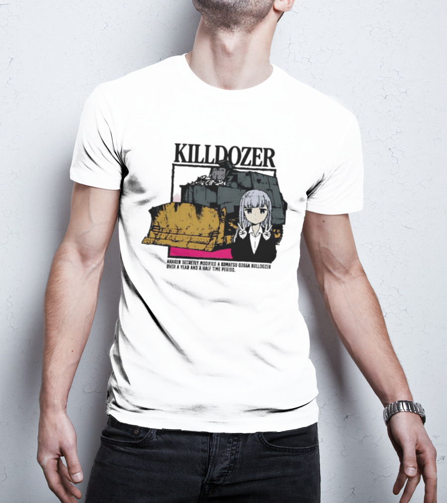 Killdozer Komatsu D355A Aharen Reina Anime Crossover Machinery T-Shirt