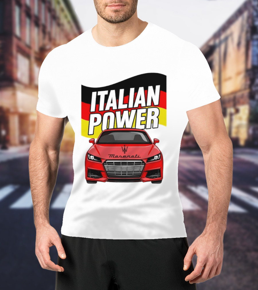 Maserati Italian Power German Flag Car T-Shirt
