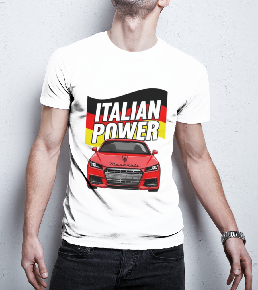 Maserati Italian Power German Flag Car T-Shirt