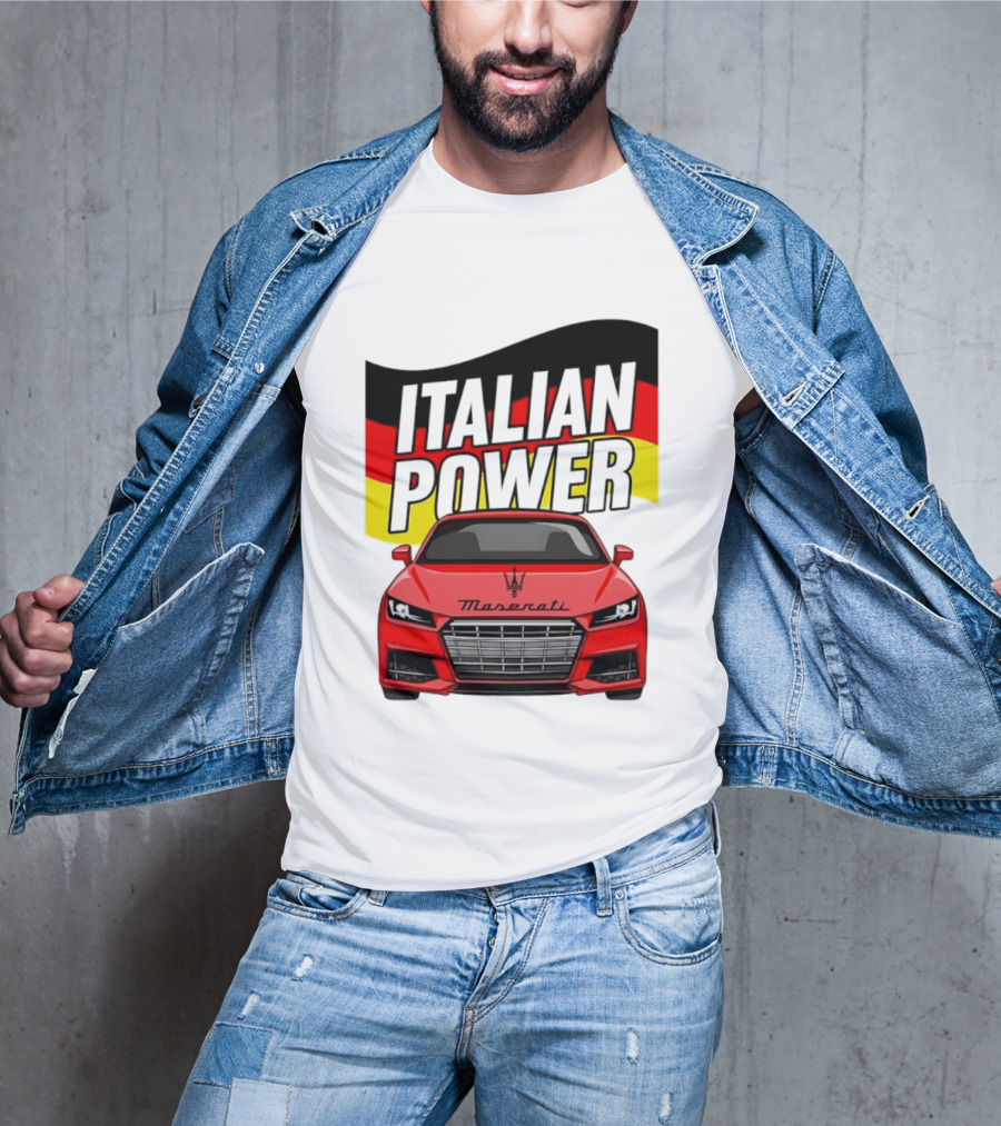 Maserati Italian Power German Flag Car T-Shirt