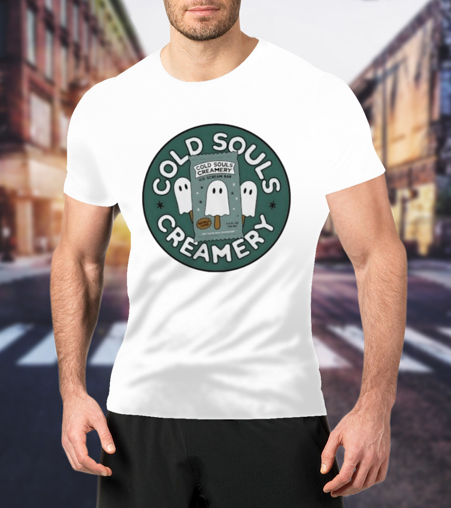 Cold Souls Creamery Ice Scream Bar Boo Nilla Ghost Ice Cream T-Shirt