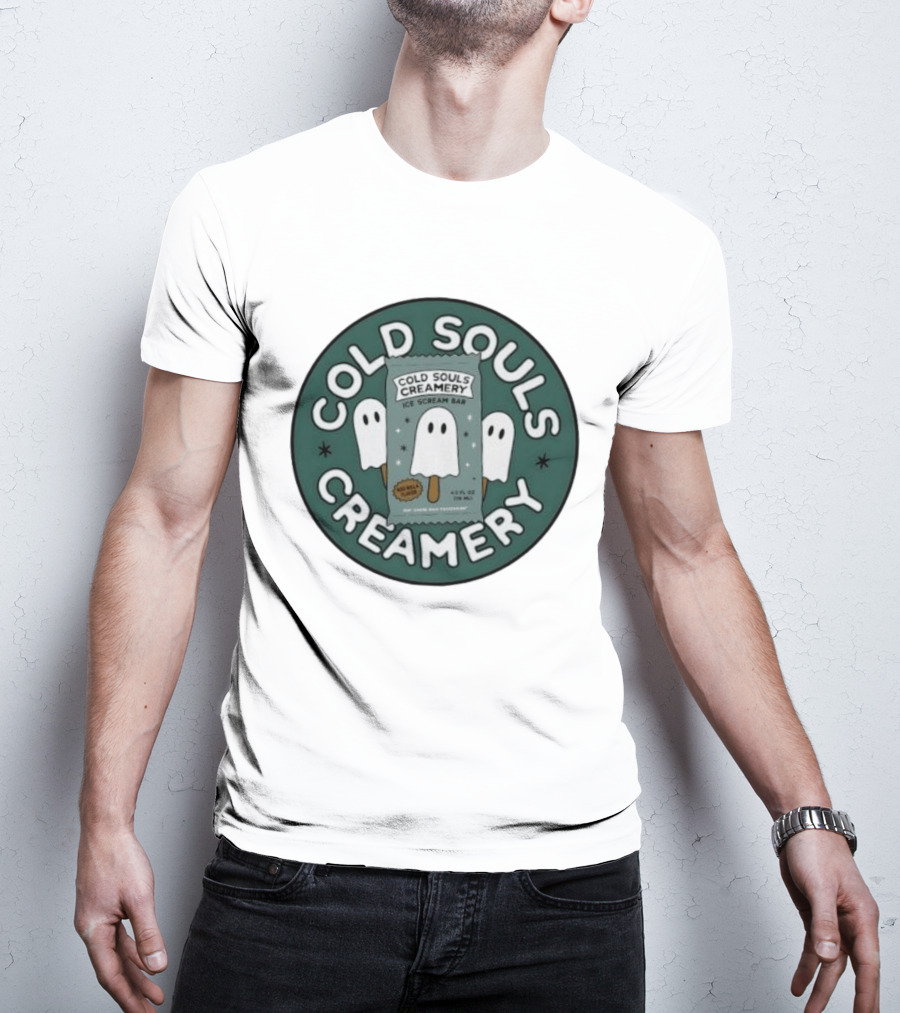 Cold Souls Creamery Ice Scream Bar Boo Nilla Ghost Ice Cream T-Shirt