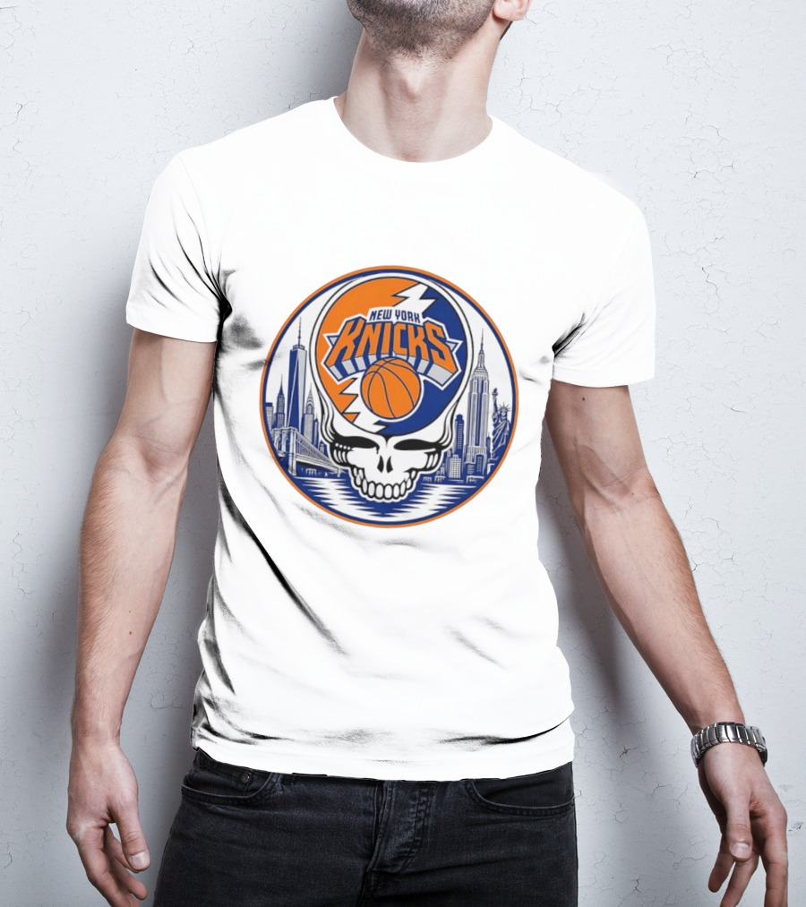 New York Knicks Grateful Dead Skyline Basketball T-Shirt