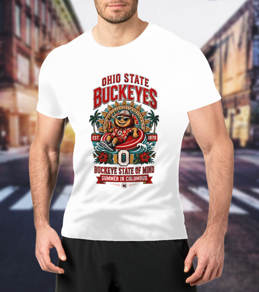 Ohio State Buckeyes Buckeye State Of Mind Summer In Columbus Est 1870 T-Shirt