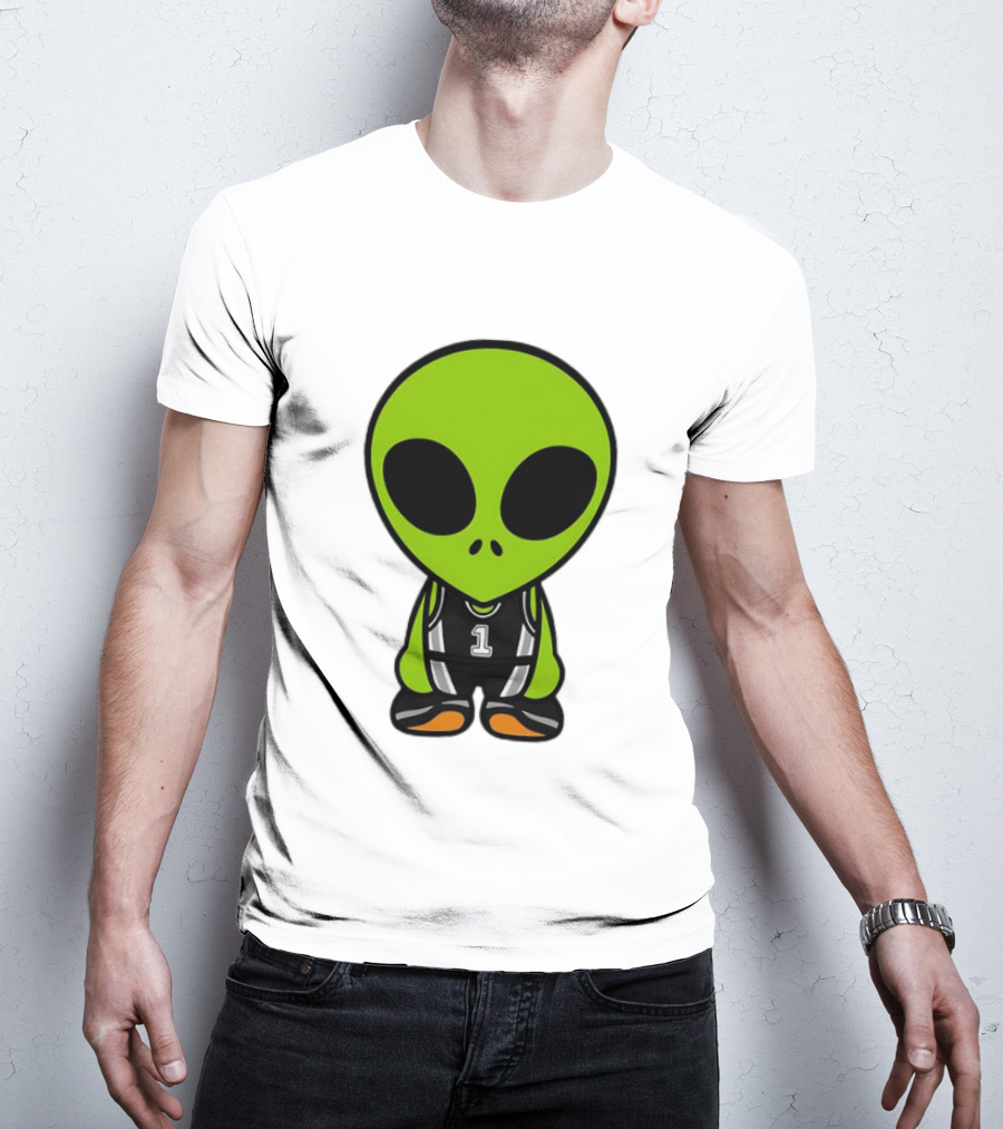 Alien Victor Wembanyama Cartoon Basketball Number 1 T-Shirt