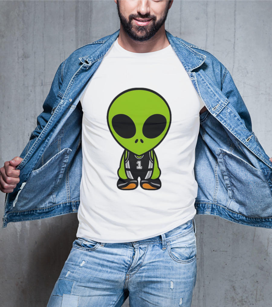 Alien Victor Wembanyama Cartoon Basketball Number 1 T-Shirt