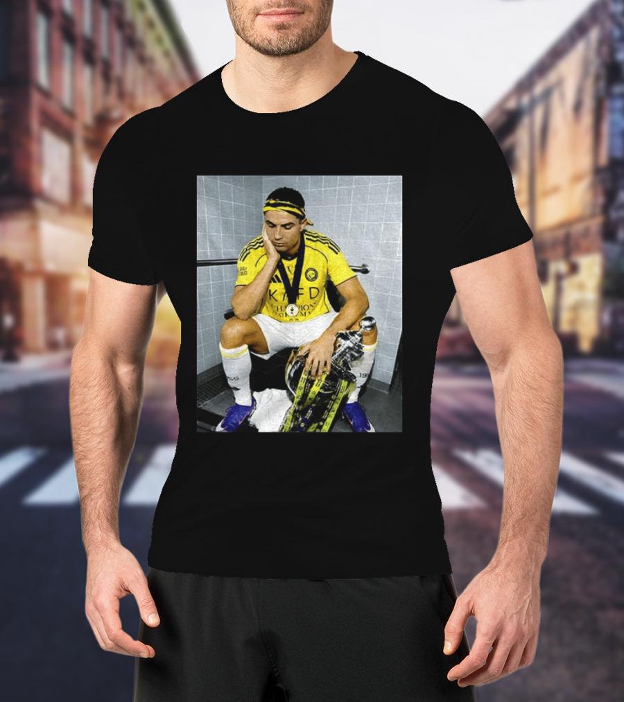 Cristiano Ronaldo Al Nassr FC Saudi Pro League Champion KAFD Yellow Jersey T-Shirt