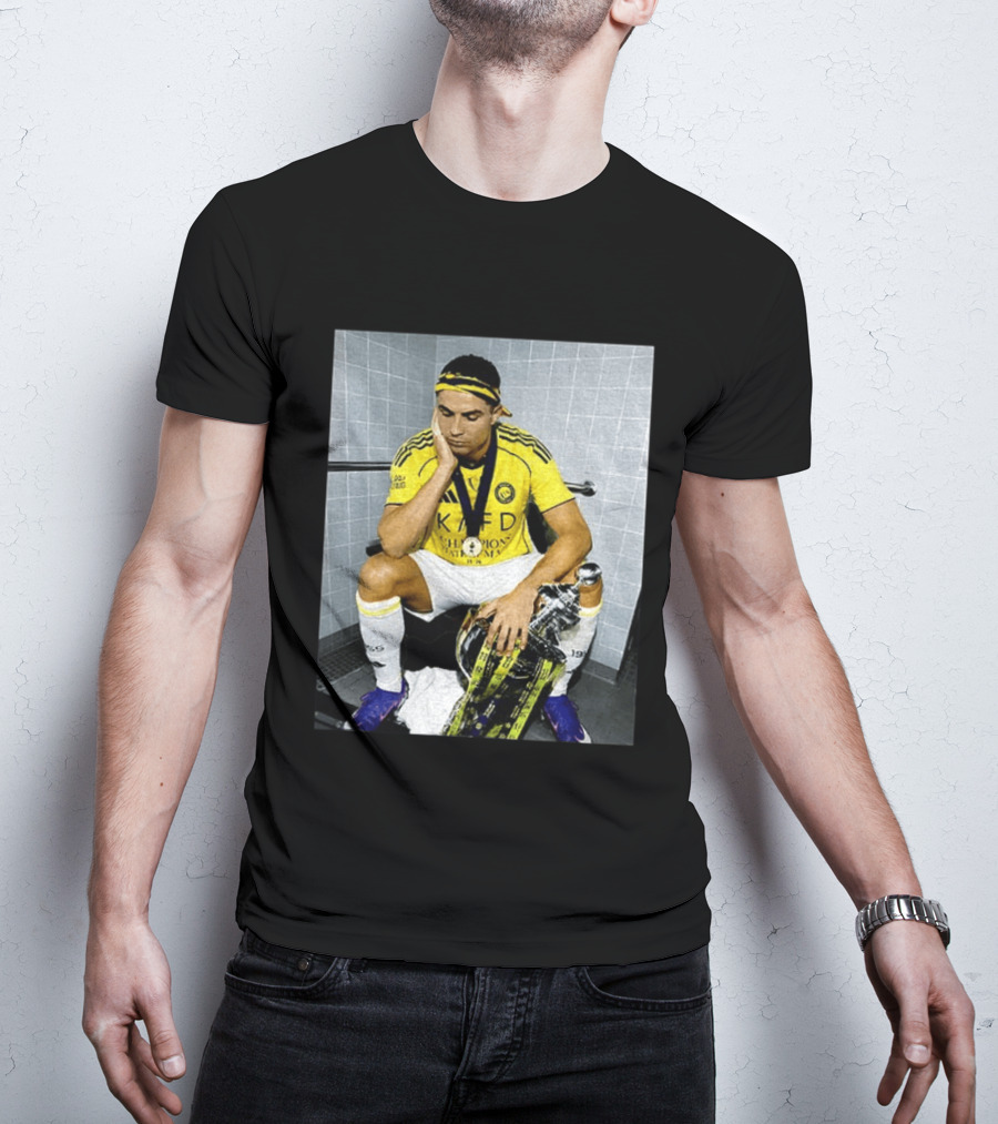 Cristiano Ronaldo Al Nassr FC Saudi Pro League Champion KAFD Yellow Jersey T-Shirt