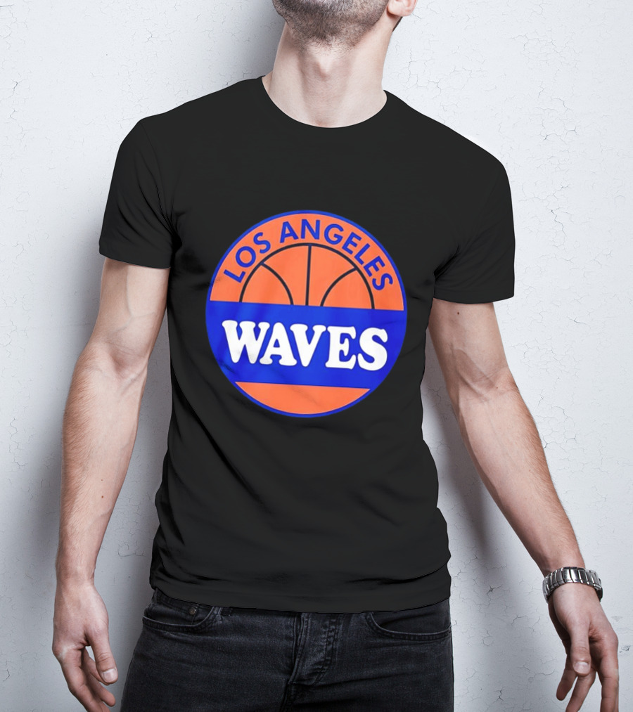 Los Angeles Waves Basketball Theme Circle T-Shirt