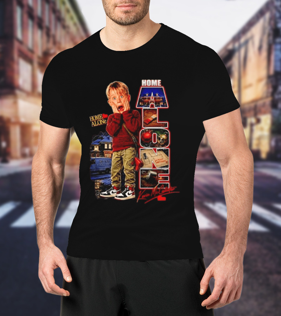 Home Alone Kevin McCallister Scream Christmas Movie Collage T-Shirt