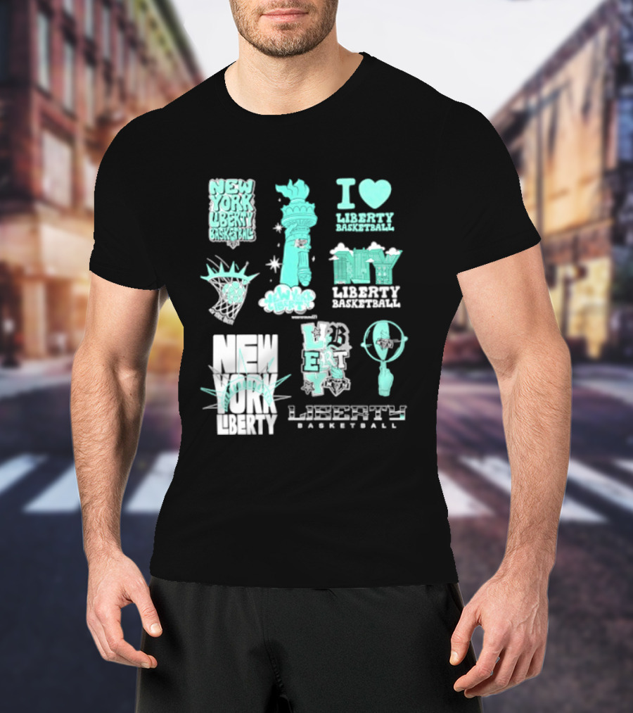 New York Liberty I Love Liberty Basketball Statue Of Liberty T-Shirt